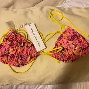 NWT white fox bikini top